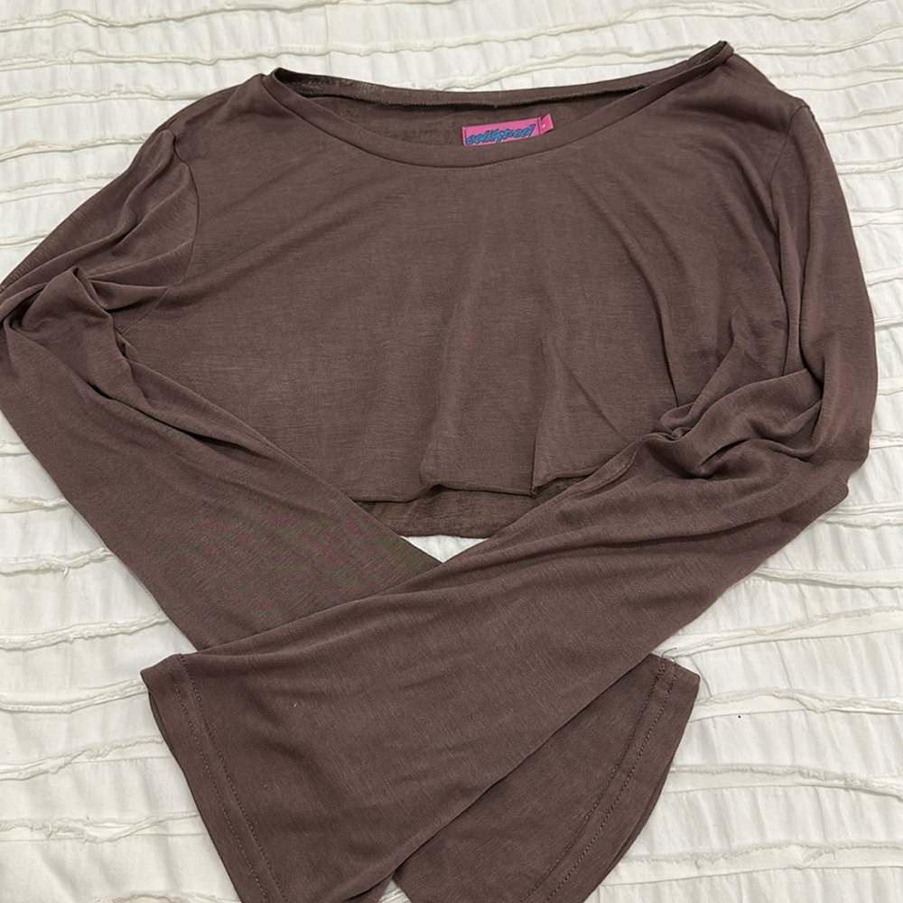 edikted brown crop long sleeve
